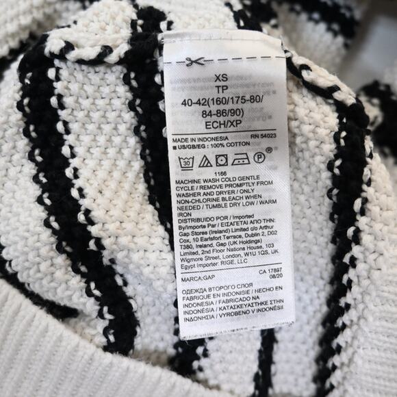 GAP Womens XS Cable Knit Crew Neck Striped Sweater - Picture 10 of 11